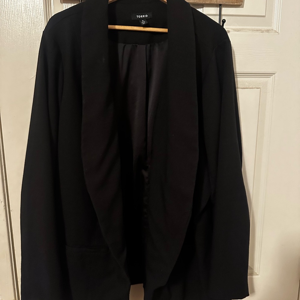 Torrid Black Blazer Open Front Suit Jacket